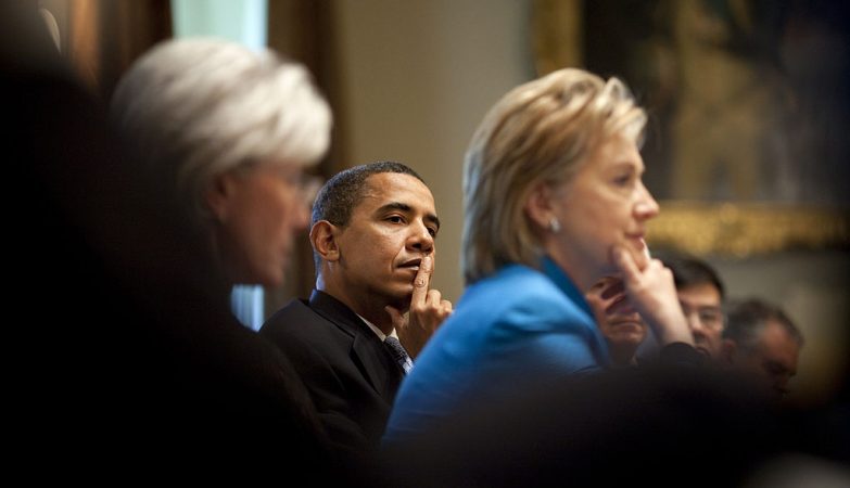 Barack Obama com Hillary Clinton