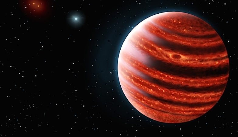 Conceito artístico do 51 Eridani b , um planeta jovem, semelhante a Júpiter