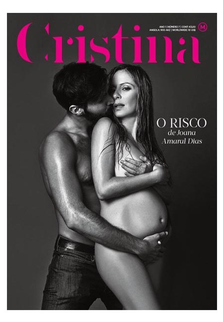 Joana Amaral Dias na capa da Revista Cristina com o namorado.