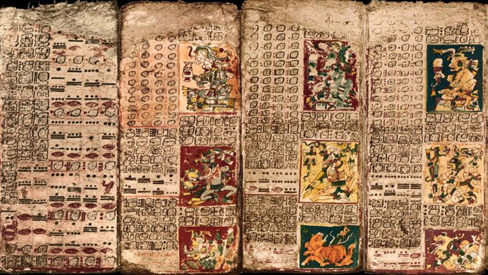 A "Tabela de Vénus", no livro maia conhecido como o "Códice de Dresden"