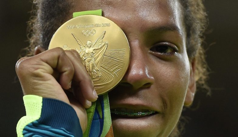A judoca brasileira Rafaela Silva, medalha de ouro nos Jogos Olímpicos do Rio de Janeiro