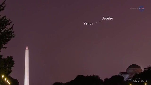 Vénus e Júpiter encontram-se no céu noturno na noite do dia 27 de agosto