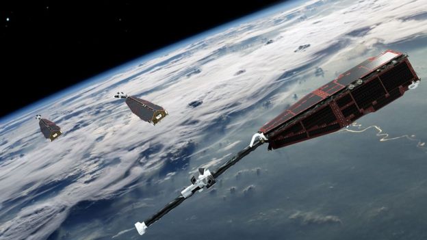 Os satélites Swarm foram lançados em 2013 para estudar o campo magnético da Terra