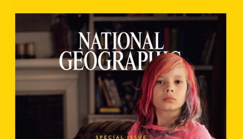 A menina transgénero Avery Jackson na capa da National Geographic
