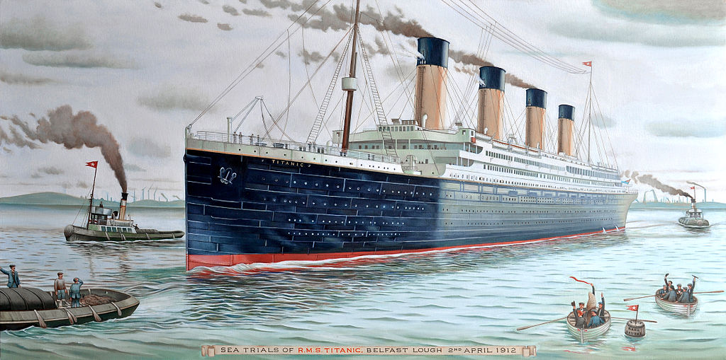 "Viagem inaugural do Titanic", óleo de Karl Beutel
