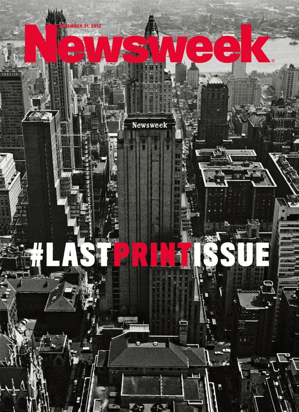 Newsweek de 31 de dezembro de 2012, a última impressa
