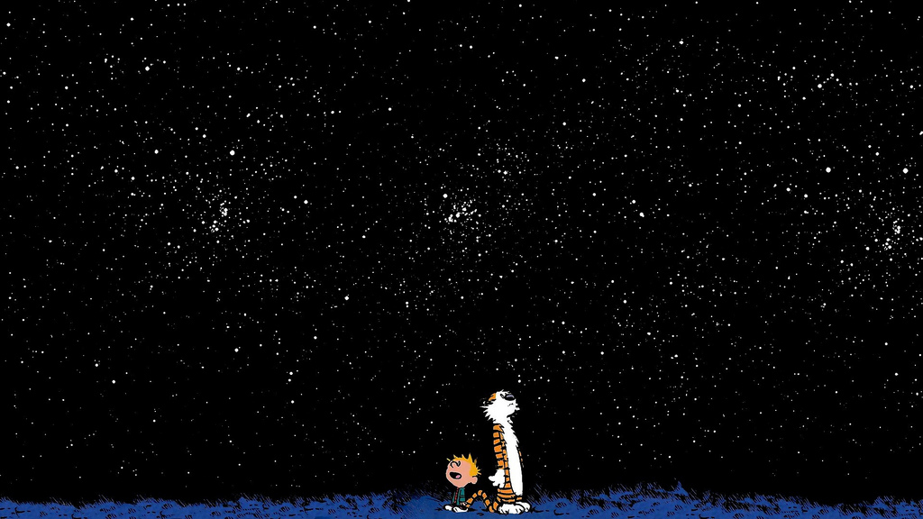 Calvin & Hobbes", personagems do ilustrador norte-americano Bill Watterson