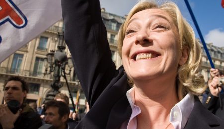 Marine Le Pen num comício da Frente Nacional