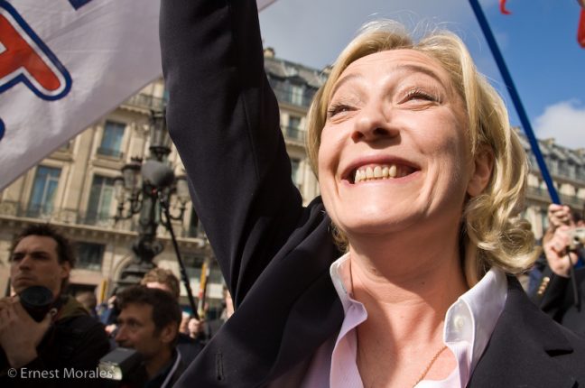 Marine Le Pen num comício da Frente Nacional