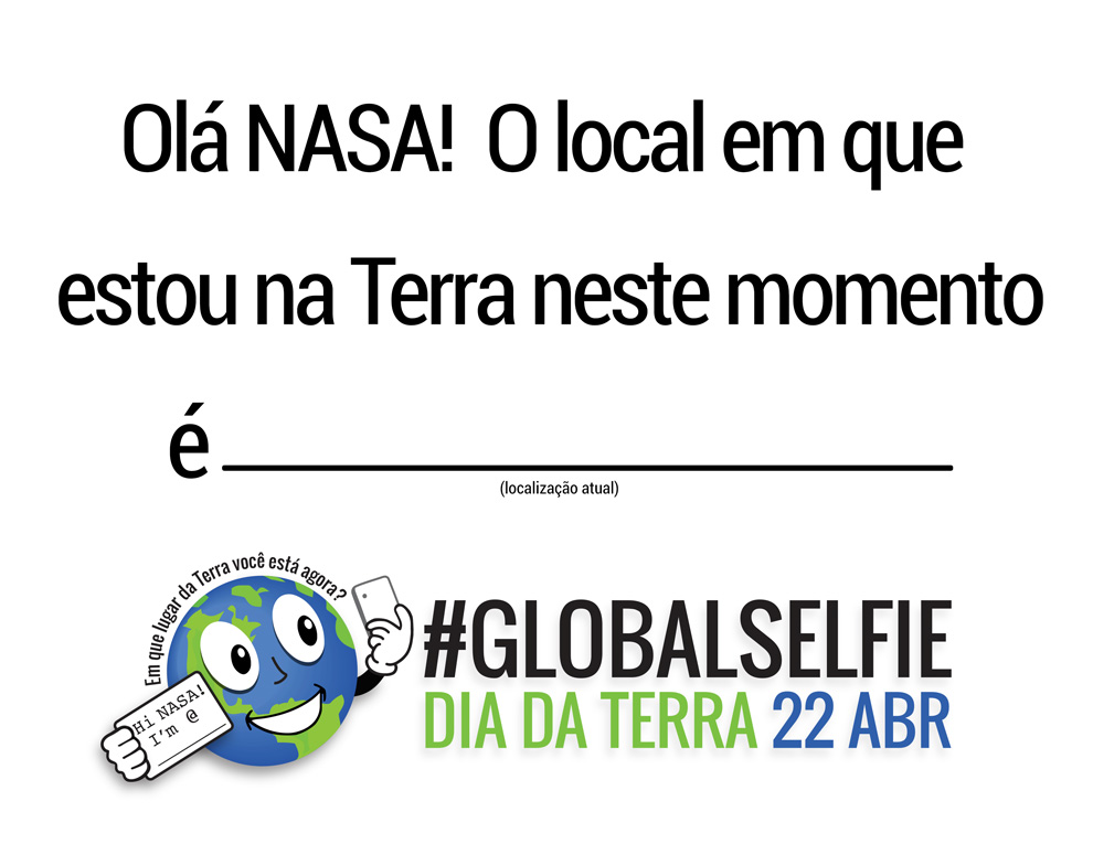 Global Selfie NASA - cartaz em Português