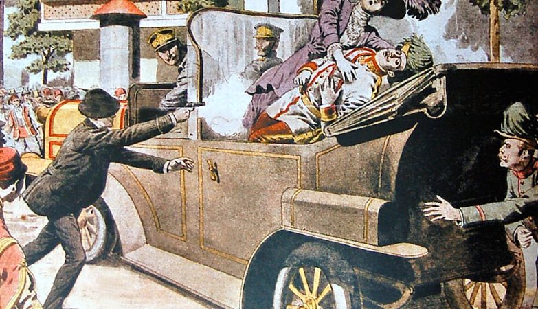 O assassinato do Arquiduque Franz Ferdinand, que despoletou a I Guerra Mundial