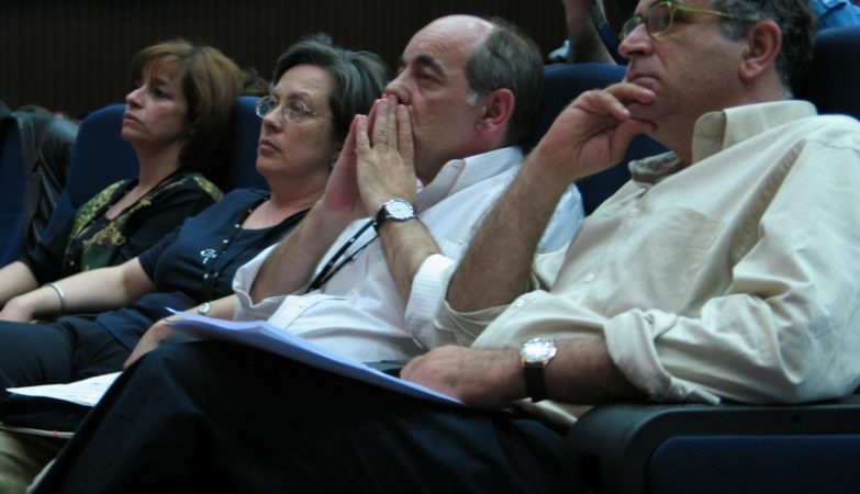 José Sá Fernandes, em primeiro plano, com João Semedo numa convenção do BE