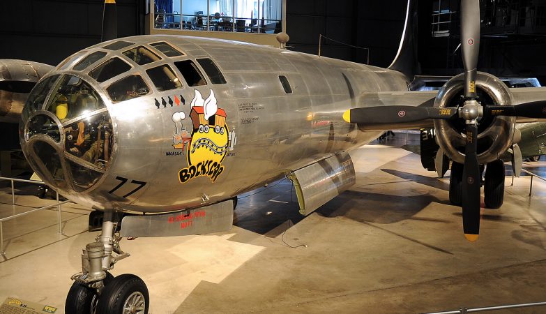 O B-29 Bockscar foi o avião de onde foi lançada a bomba atómica "Fat man" sobre Nagasaki