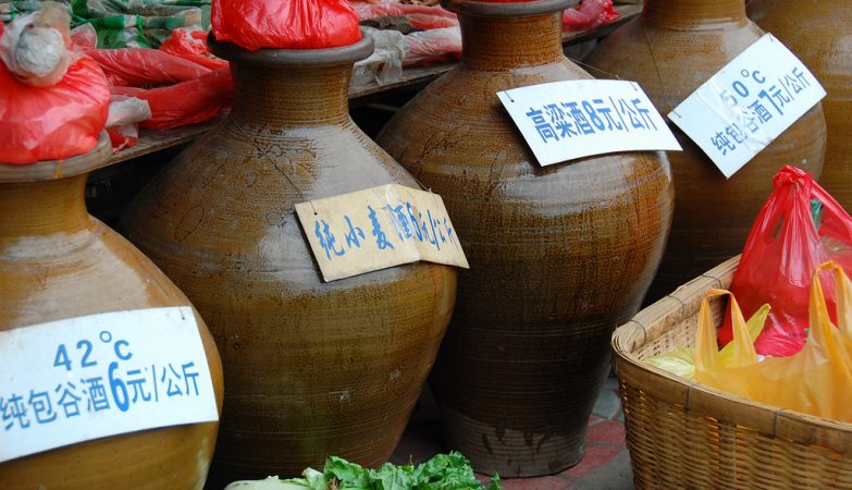 Licor de baijiu, bebida típica da China