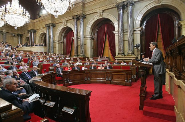 Artur Mas, presidente do governo catalão, no Parlament de Catalunya