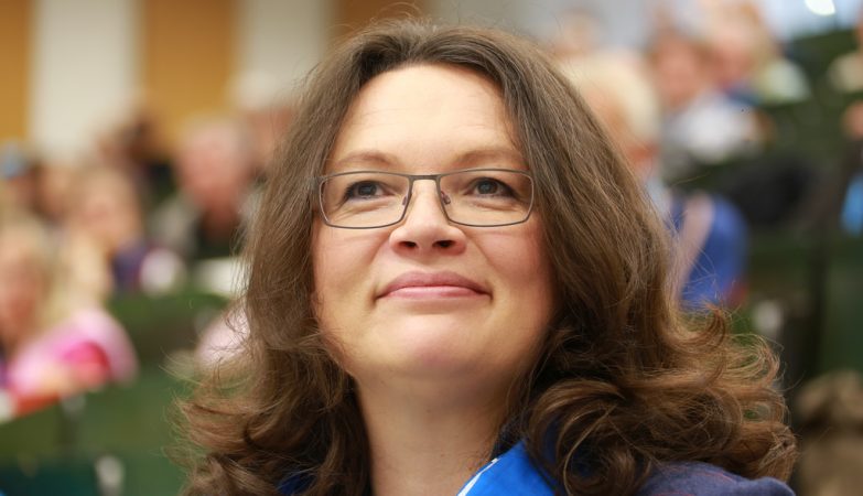 Andrea Nahles (SPD), ministra do Trabalho da Alemanha 