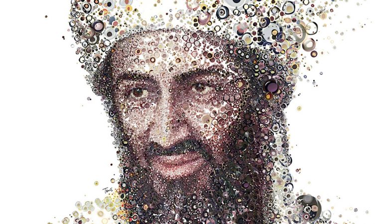 Osama Bin Laden por  Charis Tsevis para a revista Shortlist