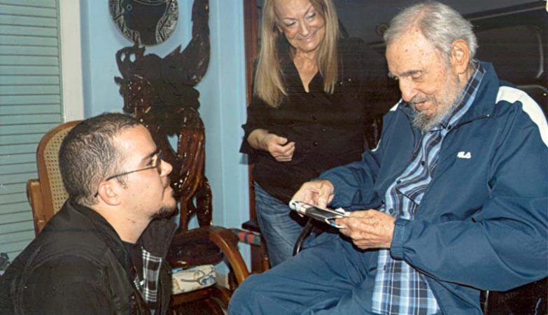 Fidel Castro com o líder estudantil Randy Perdomo Garcia