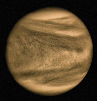 Imagem de Vénus obtida em 1973 pela sonda Mariner 10.