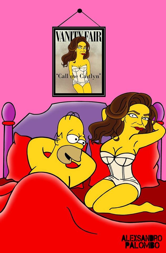 Caitlyn Jenner imortalizada em versão Simpson por Alexsandro Palombo