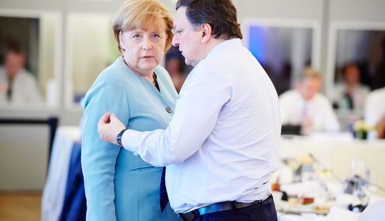 A chanceler alemã, Angela Merkel, com Durão Barroso