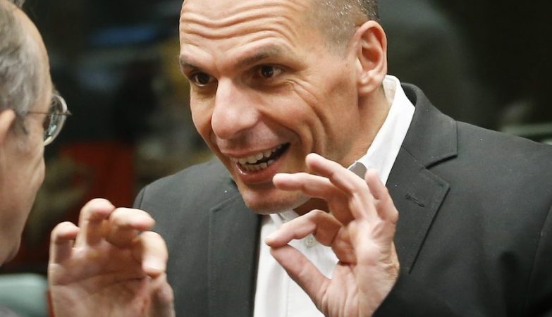 Yanis Varoufakis durante uma reunião do Eurogrupo