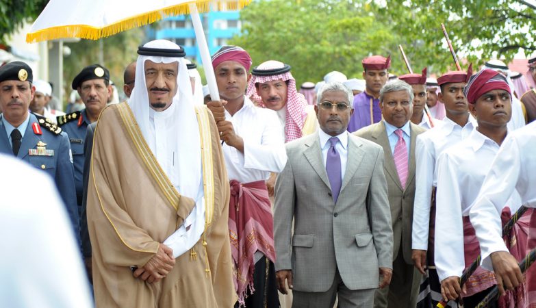 O rei da Arábia Saudita, Salman bin Abdul-Aziz al-Saud, de visita às Maldivas