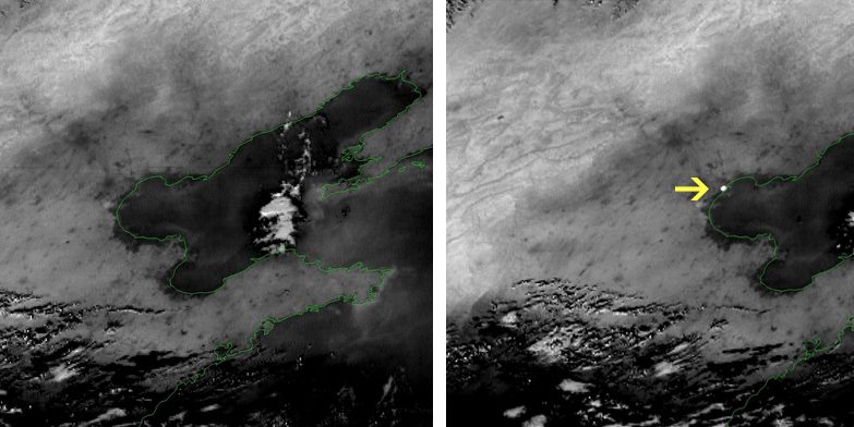 Explosão de Tianjin vista do espaço