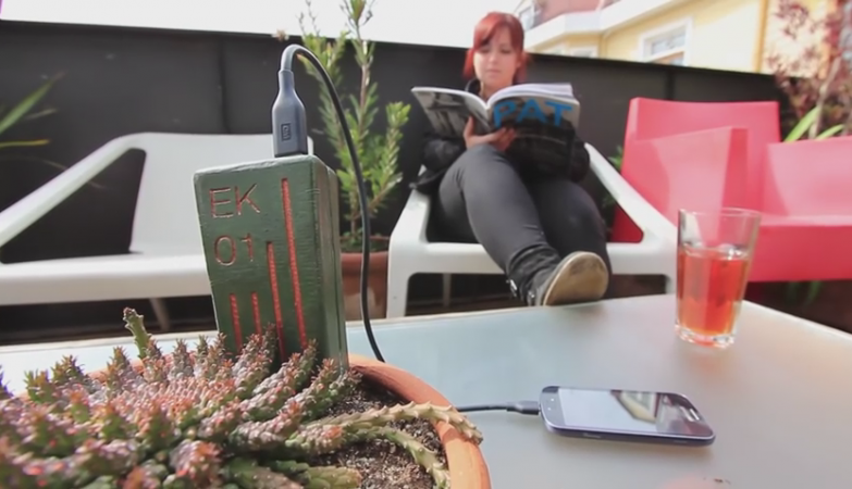 E-Kaia, dispositivo que usa plantas para carregar aparelhos móveis