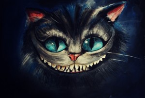 Ilustração do Gato de Cheshire, personagem do livro "Alice no País das Maravilhas"