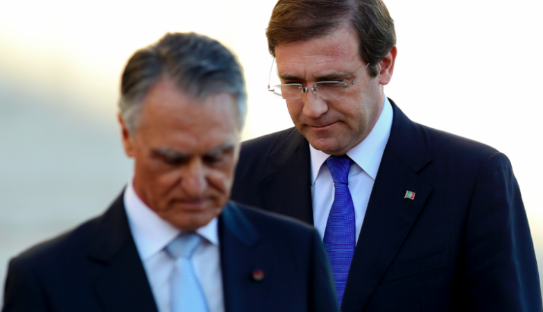 O Presidente da República, Cavaco Silva, acompanhado pelo primeiro-ministro Pedro Passos Coelho 