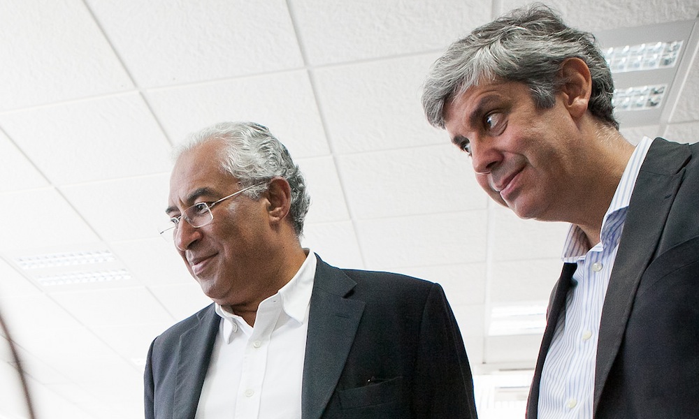 O primeiro-ministro, António Costa, com o ministro das Finanças, Mário Centeno
