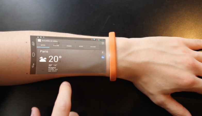 A Cicret Bracelet transforma o seu braço num ecrã interactivo