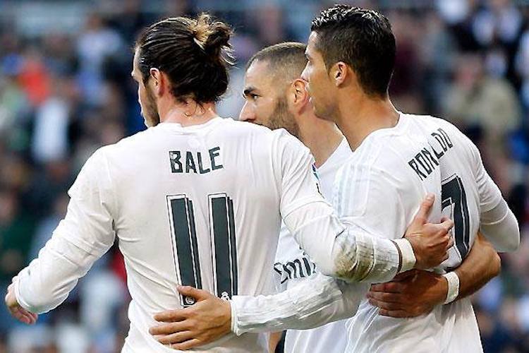 Bale, Benzema, Ronaldo, trio galático do Real Madrid