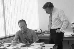 Os co-fundadores da Interl Gordon Moore e Robert Noyce, em 1970