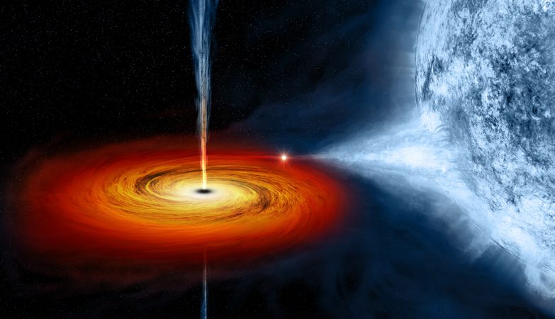 Conceito artístico do buraco negro Cygnus X-1