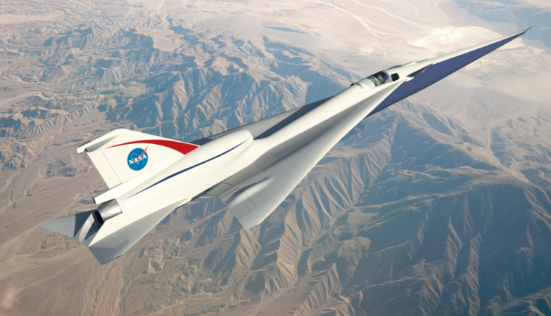 Conceito d QueSST, ou Quiet Supersonic Technology, o primeiro avião-X com que a NASA vai testar o voo supersónico "silencioso"