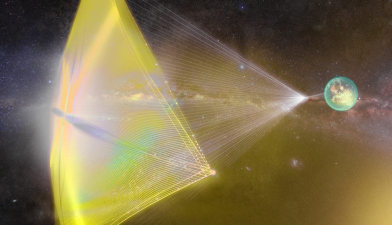 A nave robótica Nanocraft vai ter uma "vela" e vai ser acelerada com raios laser para chegar a Alpha Centauri