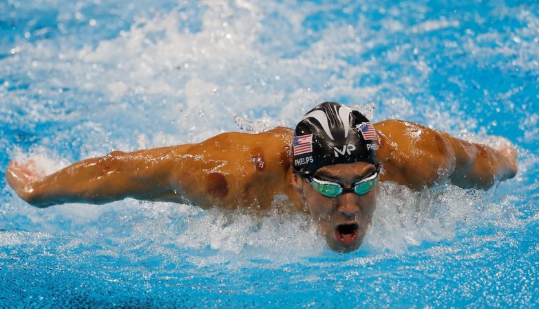 O nadador norte-americano Michael Phelps nos 200m mariposa nos Jogos Rio 2016