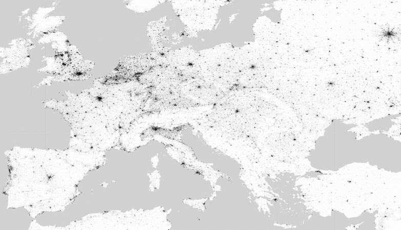 Retrato a preto e branco da presença humana na Europa