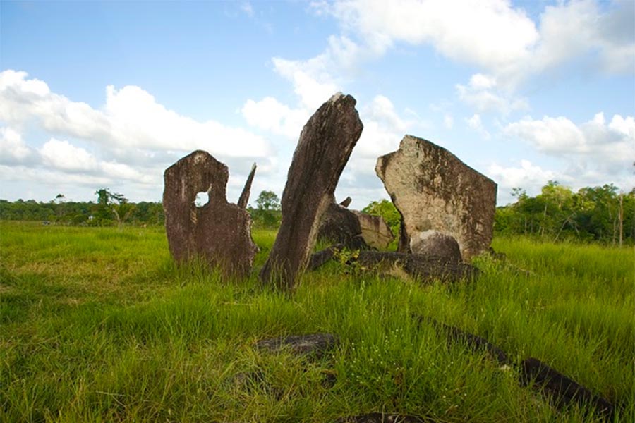 O "Stonehenge brasileiro", em Calçoene, estado de Amapá, no Brasil. 