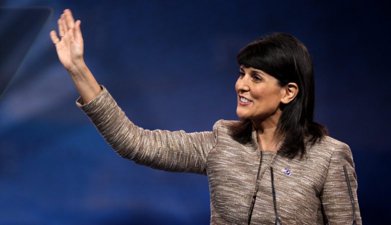 A antiga governadora da Carolina do Sul, Nikki Haley, embaixadora dos EUA na ONU