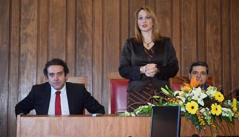 Secretária de Estado da Justiça, Helena Mesquita Ribeiro, na reabertura do Tribunal de Tabuaço. 