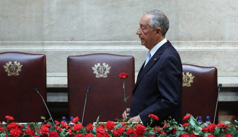 O presidente da República, Marcelo Rebelo de Sousa na sessão solene comemorativa do 43º aniversário do 25 de Abril