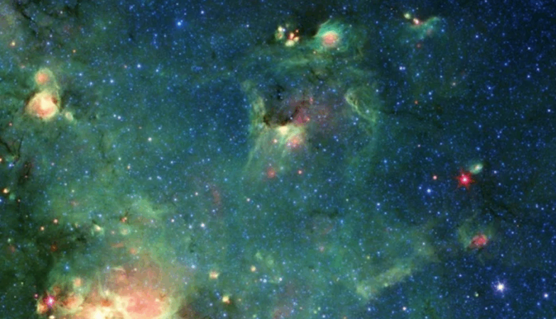 Imagem de uma nebulosa capturada pelo Telescópio Espacial Spitzer