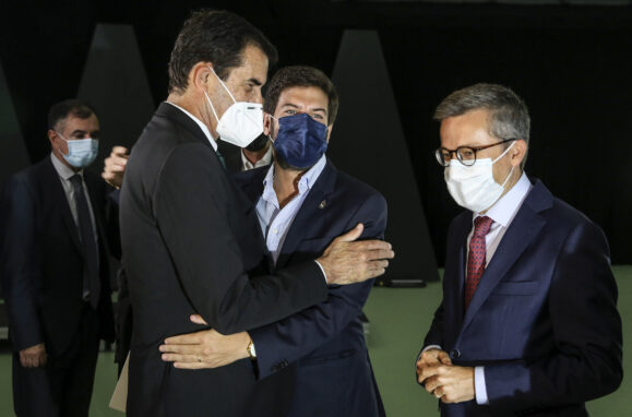Rui Moreira com Francisco Rodrigues dos Santos e Carlos Moedas