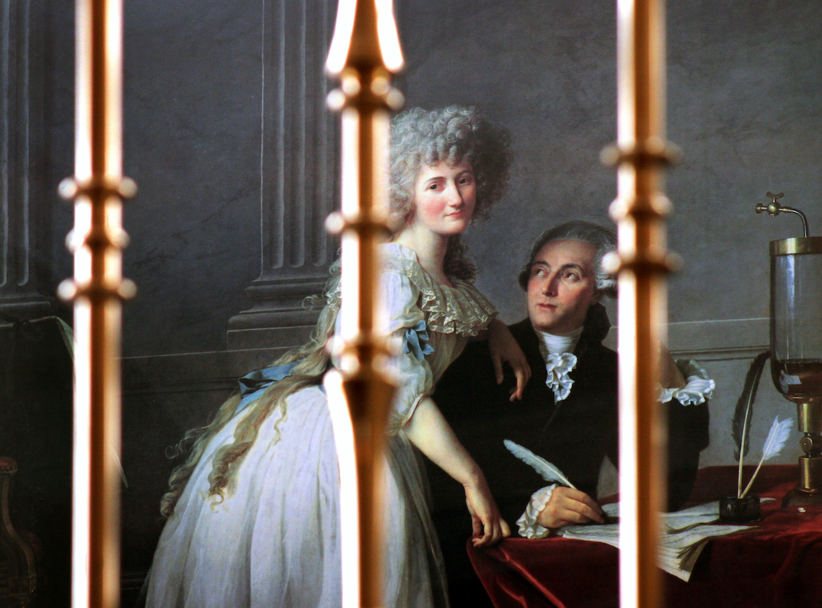 Retrato de Monsieur Lavoisier e a sua esposa Marie-Anne-Pierrette Paulze.