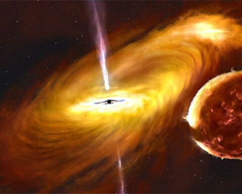 Buraco negro com o disco de acreção deformado