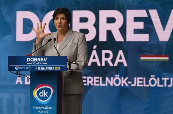 A candidata a primeira-ministra da Hungria, Klára Dobrev.