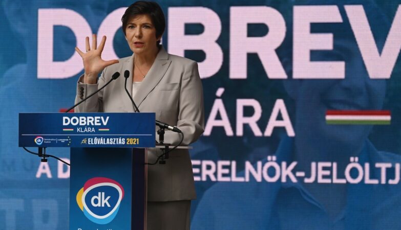A candidata a primeira-ministra da Hungria, Klára Dobrev.